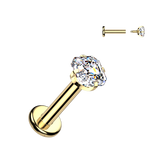 Titanium Internally threaded Square Asscher Cut Labret Stud Tragus Lobe Helix