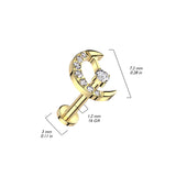 Titanium CZ Crescent Moon Top Lip Labret Ear Cartilage