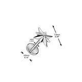 Titanium Internally Threaded Starburst Labret Stud Tragus Lobe Helix