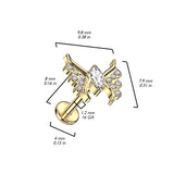 Implant Titanium CZ Butterfly Top Lip Labret Ear Cartilage Tragus