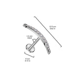 Titanium CZ Pave Long Crescent Moon Top Labret Tragus Cartilage