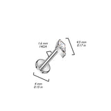 Implant Titanium Diamond Shape CZ Spear Lip Labret