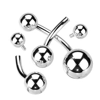 Implant Titanium Internally Threaded Basic Ball Belly Button Ring