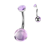 Implant Titanium 8 mm Prong Set Natural Stone Belly Button Rings