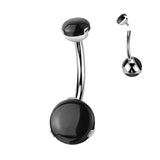 Titanium 8 mm Prong Set Natural Stone Belly Button Rings