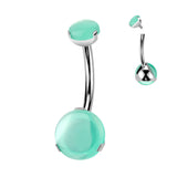Titanium 8 mm Prong Set Natural Stone Belly Button Rings