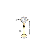 Titanium Curved Flat Back Prong Set CZ Belly Button Rings