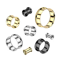 Pair Titanium Double Flare Flesh Tunnel Plugs