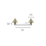 Implant Titanium Spike Top Dermal Anchor Surface Barbell 16G
