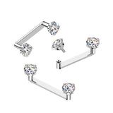 Titanium Prong CZ Top Dermal Surface Bar Piercing 14G
