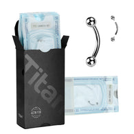 20 Pc Pack Titanium Pre-Sterilized Internally Threaded Curved Barbell For Eyebrow Helix