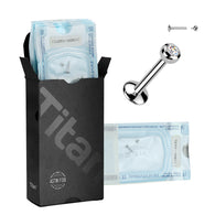 20 Pc Pack Titanium Pre-Sterilized Internally Threaded Crystal Stud For Labret Helix