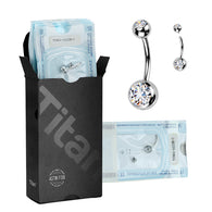 20 Pc Pack Titanium Pre-Sterilized Internally Threaded Belly Ring