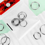 3 Pairs  Precision Hinge Action Segment Rings Ear Nose Lip