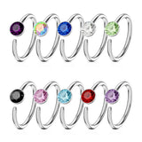 Single Gem End Nose Hoop Tragus Cartilage Ring
