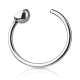 Single Gem End Nose Hoop Tragus Cartilage Ring