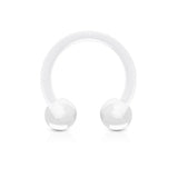 All Acrylic Flexible Horseshoe Circular Barbell Tragus Nipple Ring 14GA