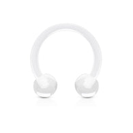 All Clear Acrylic Flexible Horseshoe Circular Barbell 14GA