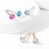 5 Pc Value Pack Prong Set CZ Nose Bone Stud Rings