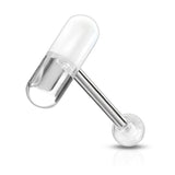 UV Acrylic 2 Color Pill Ball Barbell Tongue Rings