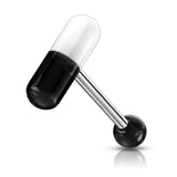 UV Acrylic 2 Color Pill Ball Barbell Tongue Rings