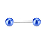 Metallic Coated Acrylic Ball Barbell Tongue Rings