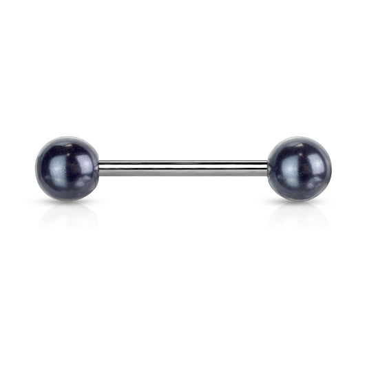 Pearl Coated Acrylic Ball Nipple Barbell Tongue Rings