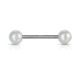 Pearl Coated Acrylic Ball Nipple Barbell Tongue Rings
