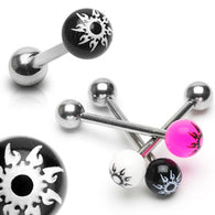 Starburst Balls Surgical Steel Barbell Tongue Ring