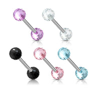 Disco Acrylic Ball Nipple Barbell Tongue Rings