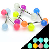 20 Pc Assorted Glow In The Dark Balls Barbell Tongue Rings