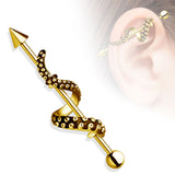 Tentacle Wrapped 316L Surgical Steel Industrial Barbell