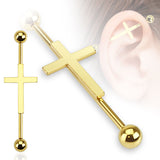 Cross Centered 316L Surgical Steel Industrial Barbells