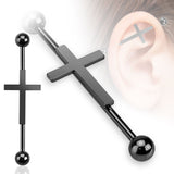 Cross Centered 316L Surgical Steel Industrial Barbells