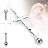 Cross Centered 316L Surgical Steel Industrial Barbells