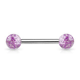 Ultra Glitter Acrylic Balls Grade 23 Solid Titanium Barbell Tongue Rings