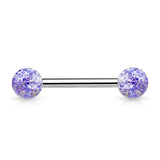Ultra Glitter Acrylic Balls Grade 23 Solid Titanium Barbell Tongue Rings