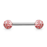 Ultra Glitter Acrylic Balls Grade 23 Solid Titanium Barbell Tongue Rings