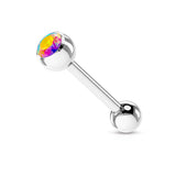 Basic Press Fit CZ Surgical Steel Tragus Barbell Tongue Rings