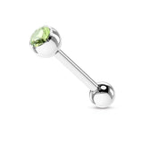 Basic Press Fit CZ Surgical Steel Tragus Barbell Tongue Rings