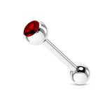 Basic Press Fit CZ Surgical Steel Tragus Barbell Tongue Rings