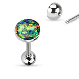 Opal Glitter Set 316L Surgical Steel Tongue Ring