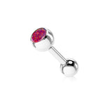 Opal Ball Top Surgical Steel Barbell Tongue Ring