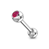 Opal Press Fit Ball  316L Surgical Steel Tongue Ring