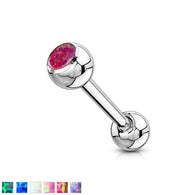 Opal Press Fit Ball  316L Surgical Steel Tongue Ring