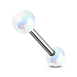 Metallic Pearl Coating Balls 316L Surgical Steel Tongue Rings