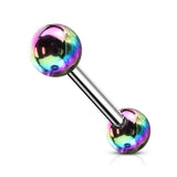 Metallic Pearl Coating Balls 316L Surgical Steel Tongue Rings