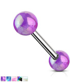 Metallic Pearl Coating Balls 316L Surgical Steel Tongue Rings