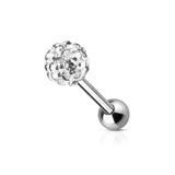 Crystal Paved Ferido Ball 316L surgical Steel Barbell/Tongue rings