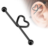 Hear Shape Surgical Steel Industrial Barbells